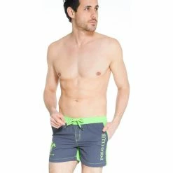 French Denim Short de bain bicolore vert Pochettes / Sacoches