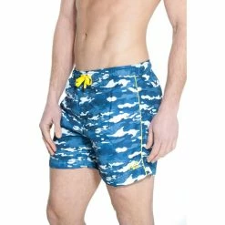 French Denim Short de bain camouflage Bleu Pochettes / Sacoches -French Denim Soldes 21553311 500 C
