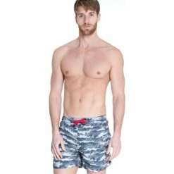 French Denim Short de bain camouflage Gris Pochettes / Sacoches