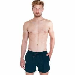 French Denim Short de bain noir uni Pochettes / Sacoches