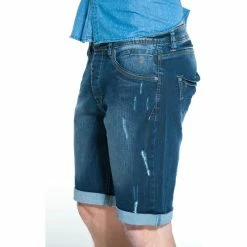 French Denim Bermudas jeans destroy stretch Bleu Shorts & Bermudas -French Denim Soldes 21553329 500 C
