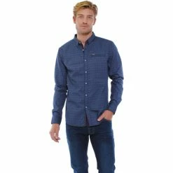 French Denim Chemise bleue marine ? imprim?s g?om?triques Chemises -French Denim Soldes 21553402 500 C