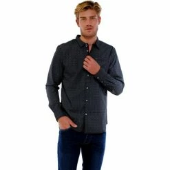 French Denim Chemise noire ? imprim?s g?om?triques Chemises