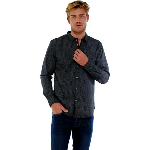 French Denim Chemise noire ? imprim?s g?om?triques Chemises 3 French Denim Chemise noire ? imprim?s g?om?triques Chemises