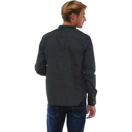 French Denim Chemise noire ? imprim?s g?om?triques Chemises 4 French Denim Chemise noire ? imprim?s g?om?triques Chemises – Image 2