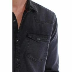French Denim Chemise denim noire Chemises 7 French Denim Chemise denim noire Chemises -French Denim Soldes 21553404 500 C