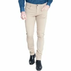 French Denim Pantalon en twill stretch beige Pantalons