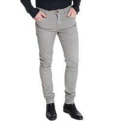 French Denim Pantalon en twill stretch gris Pantalons