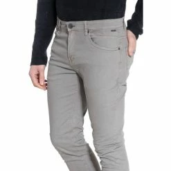 French Denim Pantalon en twill stretch gris Pantalons -French Denim Soldes 21553415 500 C