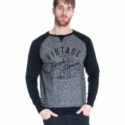 French Denim Pull col rond Bicolore vintage Pulls & Gilets