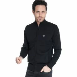 French Denim Gilet zipp? blason chic Pulls & Gilets