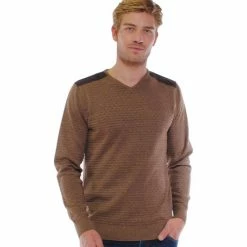 French Denim Pull gaufr? empi?cements ?paules Pulls & Gilets