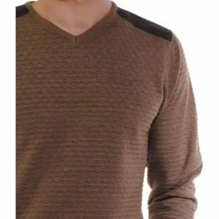 French Denim Pull gaufr? empi?cements ?paules Pulls & Gilets -French Denim Soldes 21553565 500 C