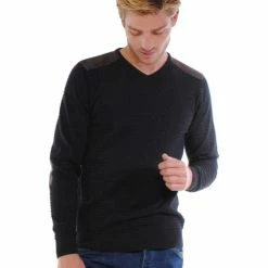 French Denim Pull gaufr? empi?cements ?paules Pulls & Gilets