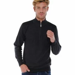 French Denim Pull maille chevronn?e col zipp? Pulls & Gilets