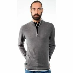 French Denim Gilet chin? ? torsades Pulls & Gilets