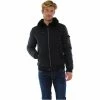 French Denim Blouson noir col fourrure synth?thique Manteaux -French Denim Soldes 21553616 500 A