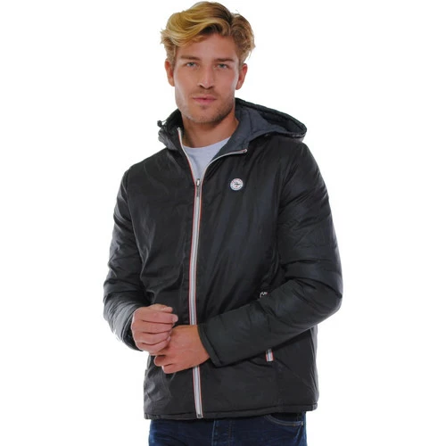 French Denim Doudoune r?versible ? capuche noire Manteaux 4 French Denim Doudoune r?versible ? capuche noire Manteaux – Image 2