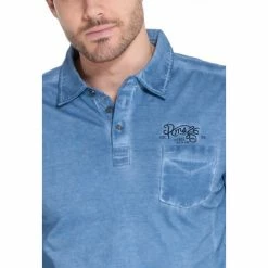 French Denim Polo manches longues dirty dyed T-shirts & Polos -French Denim Soldes 21553650 500 B