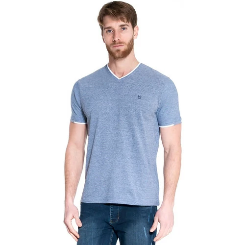 French Denim T-Shirt signature col V bleu T-shirts & Polos 3 French Denim T-Shirt signature col V bleu T-shirts & Polos