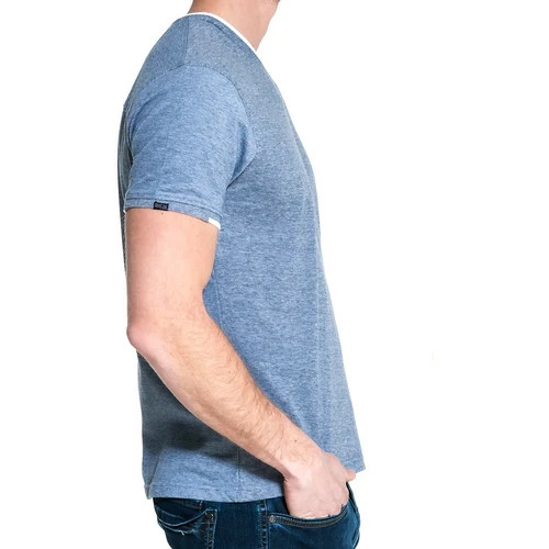 French Denim T-Shirt signature col V bleu T-shirts & Polos 4 French Denim T-Shirt signature col V bleu T-shirts & Polos – Image 2