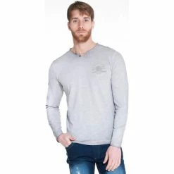 French Denim T-Shirt surteint col v T-shirts & Polos