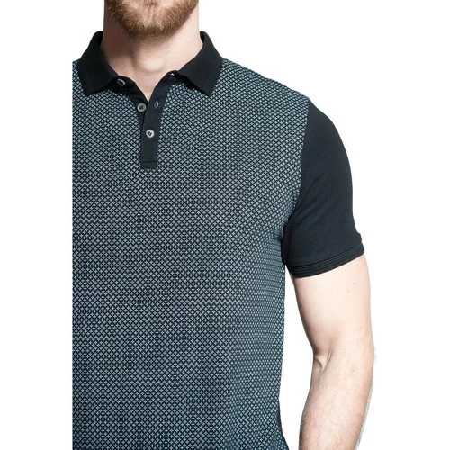 French Denim Polo Bicolore manches courtes imprim? T-shirts & Polos 4 French Denim Polo Bicolore manches courtes imprim? T-shirts & Polos – Image 2