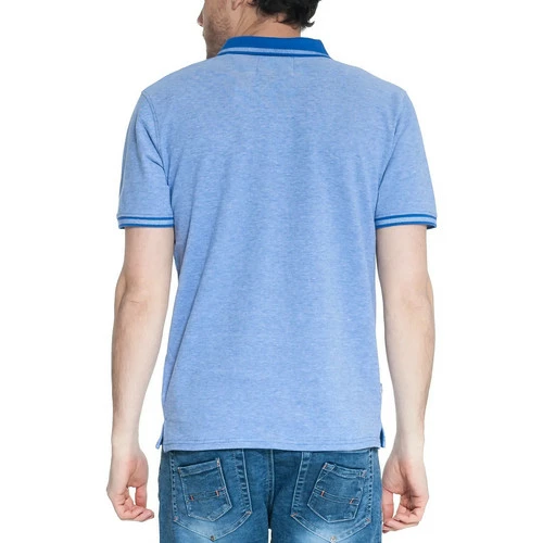 French Denim Polo manches courtes piqu? chin? bleu T-shirts & Polos 4 French Denim Polo manches courtes piqu? chin? bleu T-shirts & Polos – Image 2