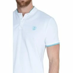 French Denim Polo manches courtes col officier Blanc T-shirts & Polos -French Denim Soldes 21553683 500 B