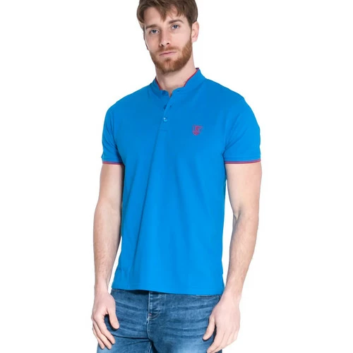 French Denim Polo manches courtes col officier Bleu T-shirts & Polos 3 French Denim Polo manches courtes col officier Bleu T-shirts & Polos