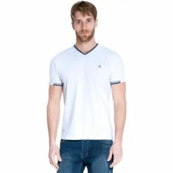 French Denim T-Shirt signature col V blanc T-shirts & Polos