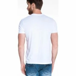 French Denim T-Shirt manches courtes col V blanc T-shirts & Polos -French Denim Soldes 21553700 500 B