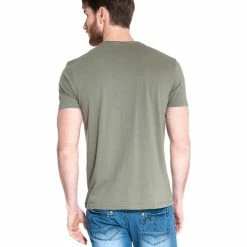 French Denim T-Shirt manches courtes col V kaki T-shirts & Polos -French Denim Soldes 21553702 500 C