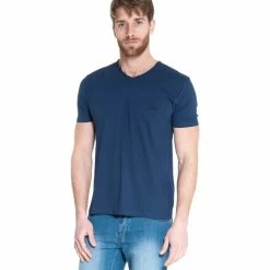 French Denim T-Shirt uni col V T-shirts & Polos