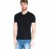 French Denim T-Shirt manches courtes col V noir T-shirts & Polos -French Denim Soldes 21553704 500 A