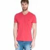 French Denim T-Shirt manches courtes col V rouge T-shirts & Polos -French Denim Soldes 21553705 500 A