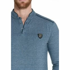 French Denim Polo manches longues col officier T-shirts & Polos -French Denim Soldes 21553730 500 B