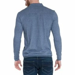 French Denim Polo manches longues col officier T-shirts & Polos -French Denim Soldes 21553730 500 C