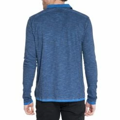 French Denim Polo manches longues Microstripes T-shirts & Polos -French Denim Soldes 21553735 500 B