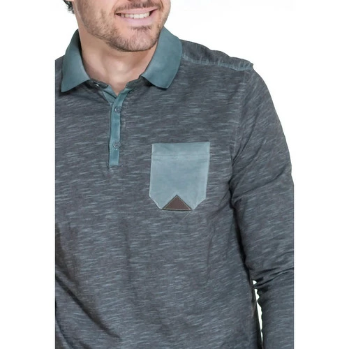 French Denim Polo manches longues Microstripes T-shirts & Polos 4 French Denim Polo manches longues Microstripes T-shirts & Polos – Image 2