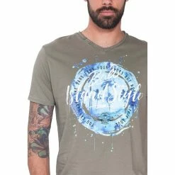 French Denim T-Shirt imprim? Surfwear Island T-shirts & Polos -French Denim Soldes 21553762 500 B