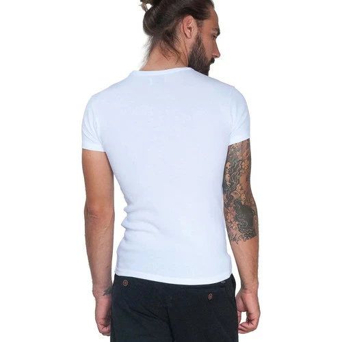 French Denim T-Shirt basique rib col tunisien T-shirts & Polos 5 French Denim T-Shirt basique rib col tunisien T-shirts & Polos – Image 3