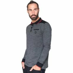 French Denim Polo manches longues microstripes T-shirts & Polos -French Denim Soldes 21553790 500 B