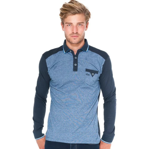 French Denim Polo manches longues bicolore T-shirts & Polos 3 French Denim Polo manches longues bicolore T-shirts & Polos