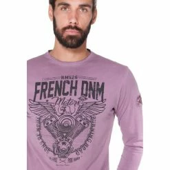 French Denim T-Shirt d?lav? imprim? Motor T-shirts & Polos -French Denim Soldes 21553796 500 B