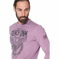 French Denim T-Shirt d?lav? imprim? Motor T-shirts & Polos -French Denim Soldes 21553796 500 C