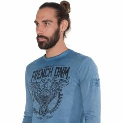 French Denim T-Shirt d?lav? imprim? Motor T-shirts & Polos -French Denim Soldes 21553798 500 C