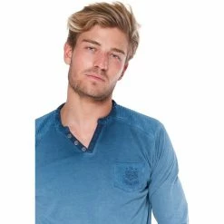 French Denim T-Shirt Cool Dyed col boutonn? T-shirts & Polos -French Denim Soldes 21553802 500 B