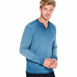 French Denim T-Shirt Cool Dyed col boutonn? T-shirts & Polos -French Denim Soldes 21553802 500 C