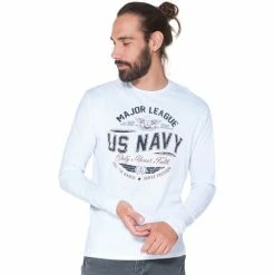 French Denim T-Shirt imprim? US Navy T-shirts & Polos